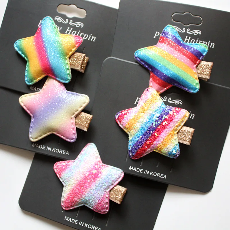 5pcs/lot Resale Kids Hair Clip Stars Shape Lovely Girls Hairpin Glitter Felt PU Leather Multicolor Girl Hair Clips Hair Headwear
5pcs/lot Resale Kids Hair Clip Stars Shape Lovely Girls Hairpin Glitter Felt PU Leather Multicolor Girl Hair Clips Hair Headwear