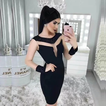 2019 New Fashion Summer Black Patchwork Bandage Dress Beading Mesh Sexy Long Sleeve Luxury Women Celebrity Special Party Vestido
2019 New Fashion Summer Black Patchwork Bandage Dress Beading Mesh Sexy Long Sleeve Luxury Women Celebrity Special Party Vestido