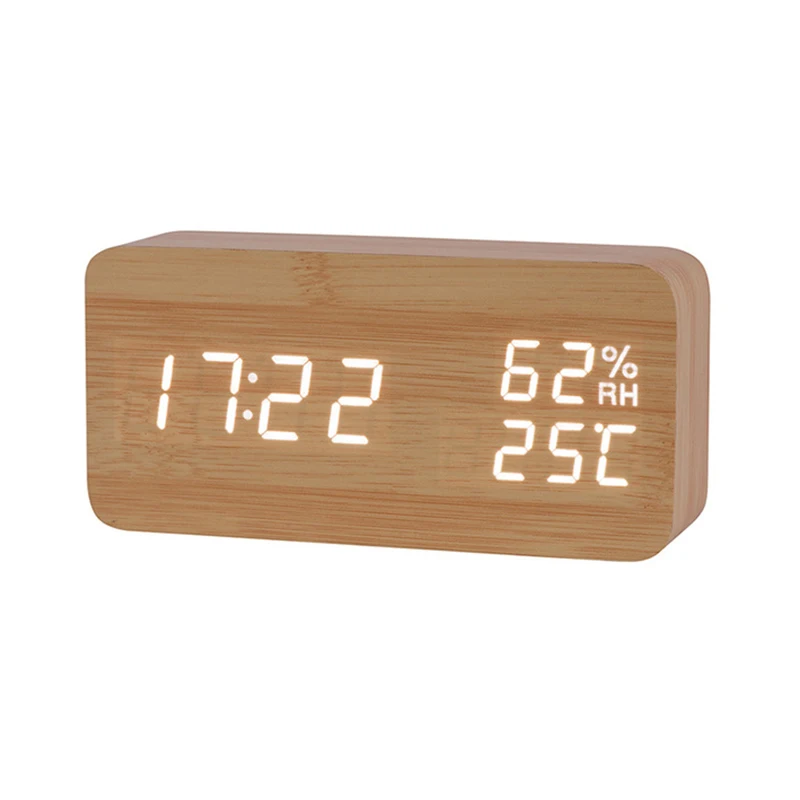 Modern Desktop LED Alarm Clock Despertador Temperature Humidity Electronic Display Wood Room Electronic Digital Table Clocks
Modern Desktop LED Alarm Clock Despertador Temperature Humidity Electronic Display Wood Room Electronic Digital Table Clocks