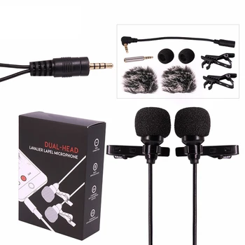 6m Dual-Head Lavalier Lapel Clip-On Microphone For Lecture Or Interview Smartphone Mobile Phone Mini Audio Collar Condenser Mic
6m Dual-Head Lavalier Lapel Clip-On Microphone For Lecture Or Interview Smartphone Mobile Phone Mini Audio Collar Condenser Mic