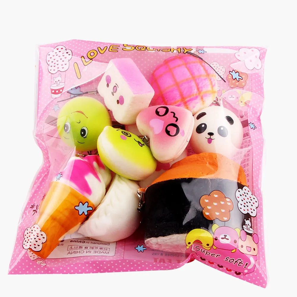 2018 New Brand Squash Anti-stress Toy 15pcs Squeeze Medium Mini Soft Squishy Bread Toys Key Balle Anti Stress Squishy oyuncak T
2018 New Brand Squash Anti-stress Toy 15pcs Squeeze Medium Mini Soft Squishy Bread Toys Key Balle Anti Stress Squishy oyuncak T