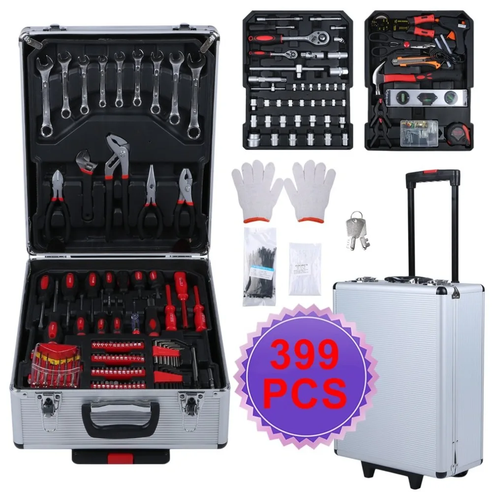 399 PCS Tool Trolley Suitcase Set With Aluminum Alloy Storage Box Universal Mobile Workshop Toolbox Garage Precision Tools
399 PCS Tool Trolley Suitcase Set With Aluminum Alloy Storage Box Universal Mobile Workshop Toolbox Garage Precision Tools