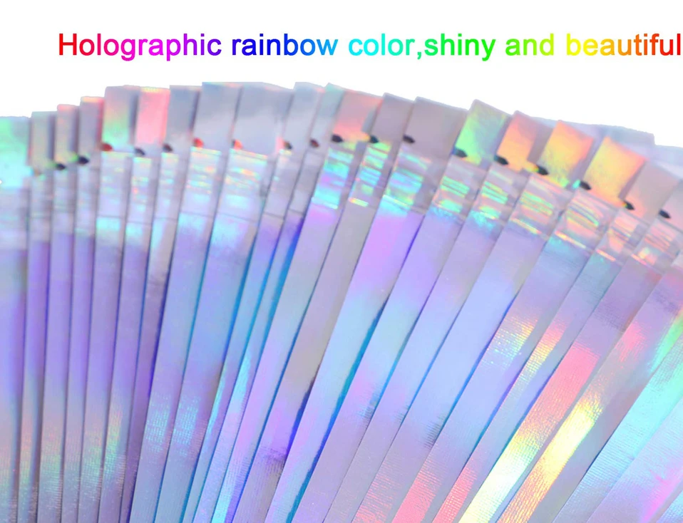 20pcs Holographic Rainbow Laser Double-Sided Small Mylar Foil Bags Storage US