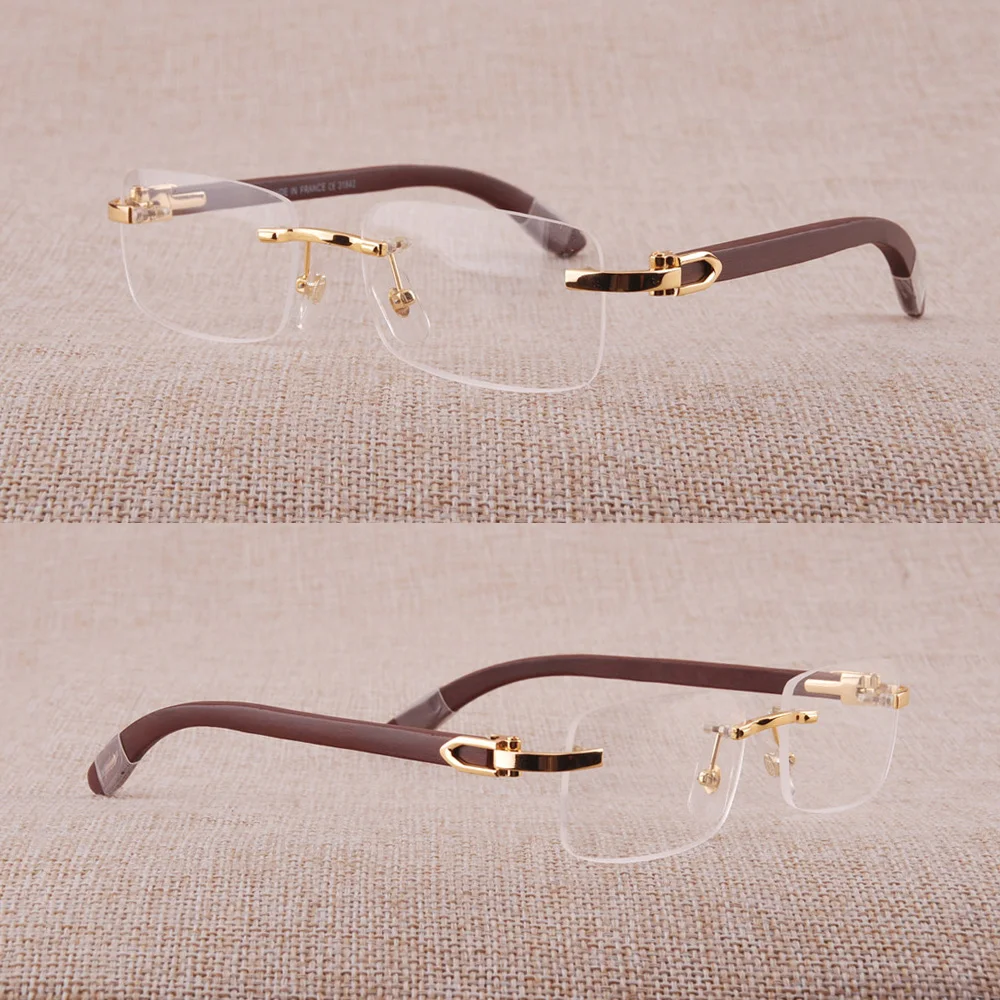 Vazrobe Wooden Glasses Frame Men Eyeglasses Man Brand handmade Rimless Prescription Spectacles Gold Eyeglass with Clear Lens
Vazrobe Wooden Glasses Frame Men Eyeglasses Man Brand handmade Rimless Prescription Spectacles Gold Eyeglass with Clear Lens