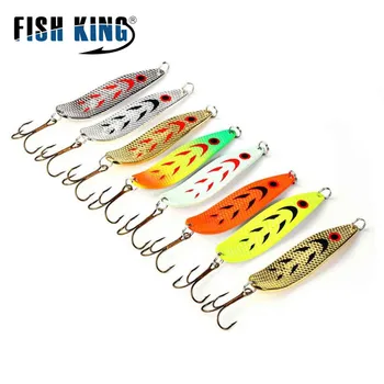 FISH KING 1PC-8PC/Bags Spoon 8 Colors Weight: 20g/30g Hook : 2#/3# Artificial Bait 10.5cm/12.0cm Fishing Lure For Fish
FISH KING 1PC-8PC/Bags Spoon 8 Colors Weight: 20g/30g Hook : 2#/3# Artificial Bait 10.5cm/12.0cm Fishing Lure For Fish
