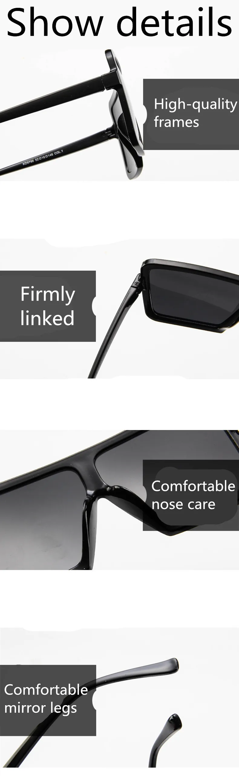 ASOUZ 2018 new fashion square ladies sunglasses retro cat eyes men\`s glasses UV400 brand large frame sun protection goggles (13)