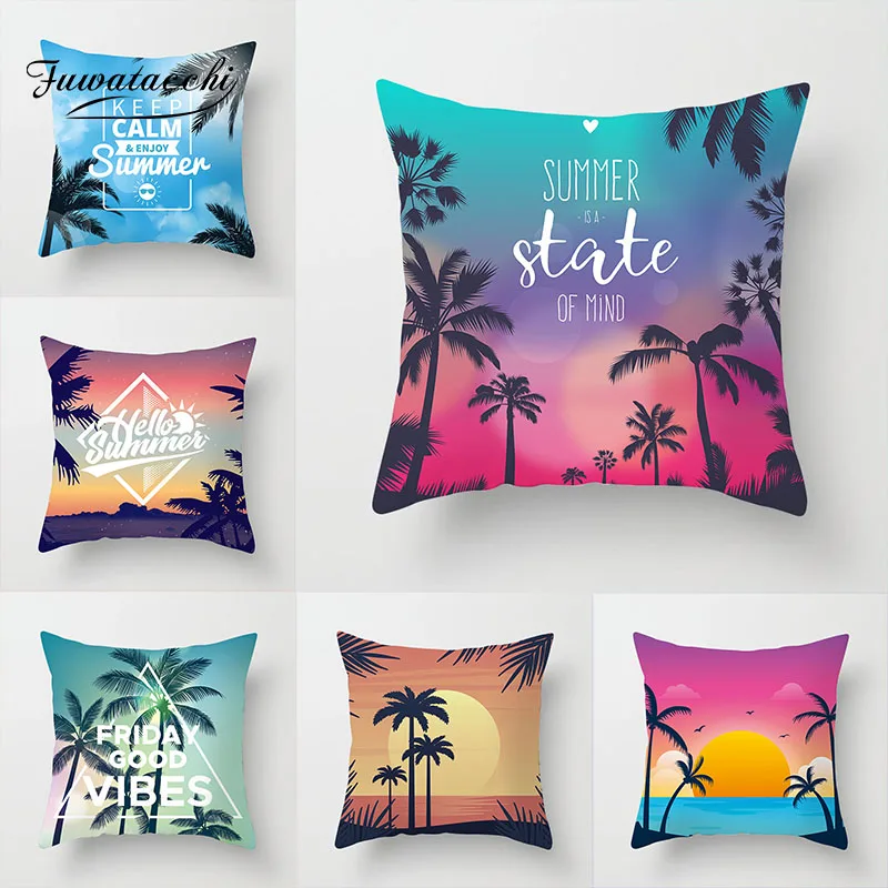 Fuwatacchi Tropical Rainforest Plant Landscape Cushion Cover Coconut Tree Beach For Summer Style Pillowcase Sofa Home Decorative
Fuwatacchi Tropical Rainforest Plant Landscape Cushion Cover Coconut Tree Beach For Summer Style Pillowcase Sofa Home Decorative
