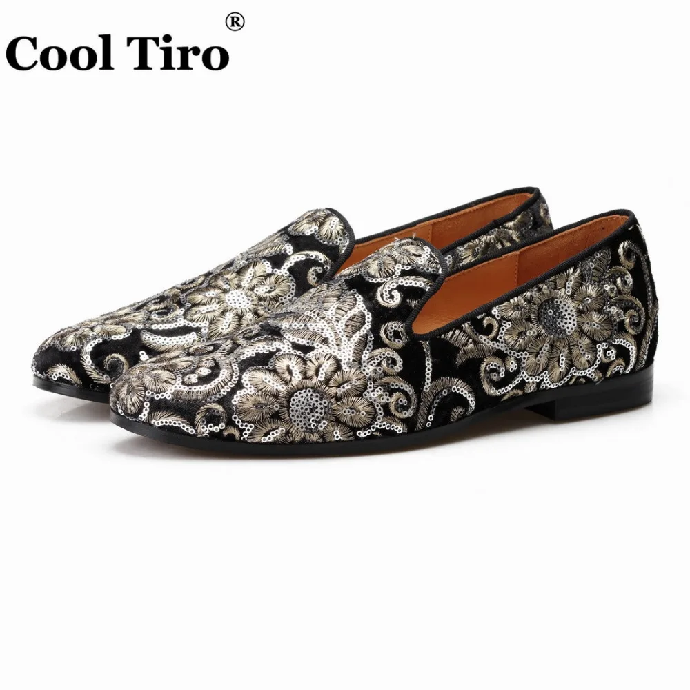 Sequined Embroidered Canvas Slippers Men's Loafers (3)