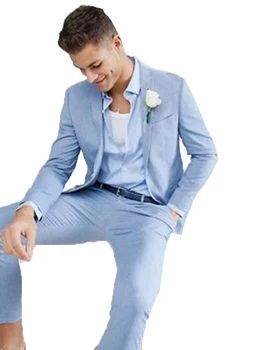 2 Pieces High quality Light Blue Men suits Jacket+Pants For wedding Handsome Slim Fit Groom Prom Tuxedos Suits Masculino Suits
2 Pieces High quality Light Blue Men suits Jacket+Pants For wedding Handsome Slim Fit Groom Prom Tuxedos Suits Masculino Suits