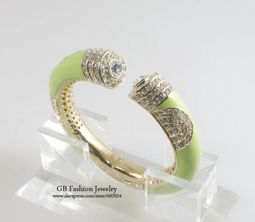 GrayBirds Fashion Springs Bangles Gold-color Crystal Clear Enimal Black Blue Mint Grass Green Colors GB0617 
GrayBirds Fashion Springs Bangles Gold-color Crystal Clear Enimal Black Blue Mint Grass Green Colors GB0617