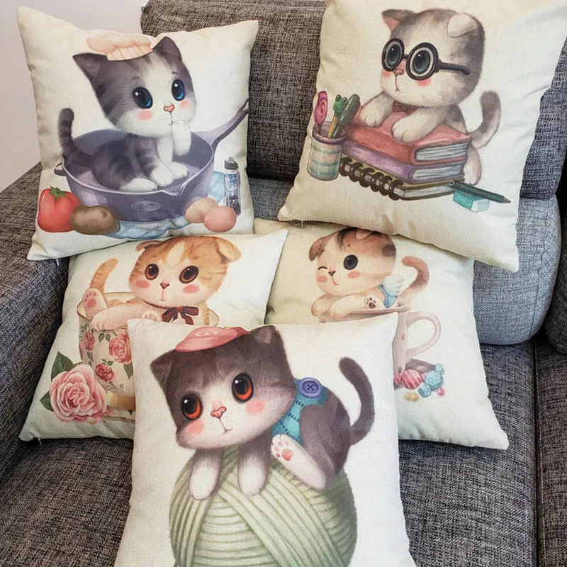 Modern Navigation Home Decor Cartoon Cat Pattern Linen Decorative Cushion Cojines Decorativos Almofadas
Modern Navigation Home Decor Cartoon Cat Pattern Linen Decorative Cushion Cojines Decorativos Almofadas