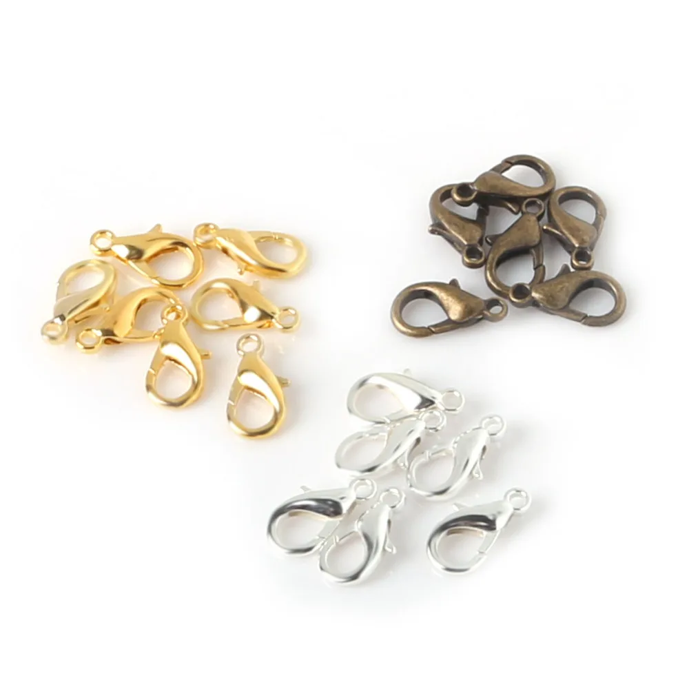 100Pcs/lot High Quality 14mm Alloy Gold/Silver Plated Lobster clasp Hooks For DIY Necklaces&Bracelets Key Chain Jewelry Findings
100Pcs/lot High Quality 14mm Alloy Gold/Silver Plated Lobster clasp Hooks For DIY Necklaces&Bracelets Key Chain Jewelry Findings