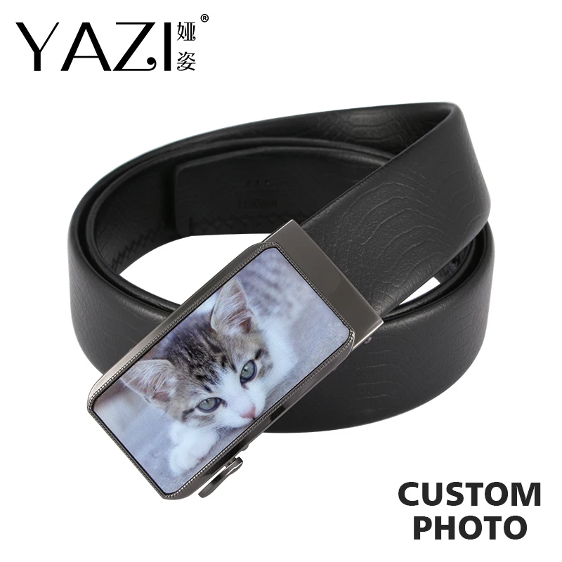 YAZI Custom Photo Belt Picture Printed in Luxury Girdles Fashion Automatic Buckle Black Genuine Cow Leather Adult Belts for Men
YAZI Custom Photo Belt Picture Printed in Luxury Girdles Fashion Automatic Buckle Black Genuine Cow Leather Adult Belts for Men