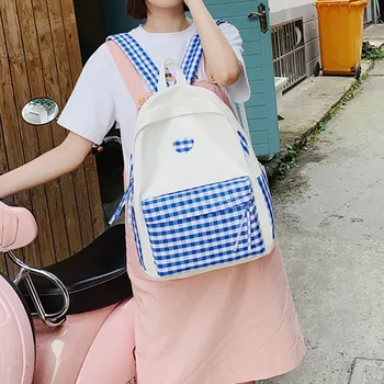 Canvas Backpack Women Plaid Schoolbags Bookbags Junior High School Students Backpack Girls Travel Hiking Bags Mochila Feminina
Canvas Backpack Women Plaid Schoolbags Bookbags Junior High School Students Backpack Girls Travel Hiking Bags Mochila Feminina