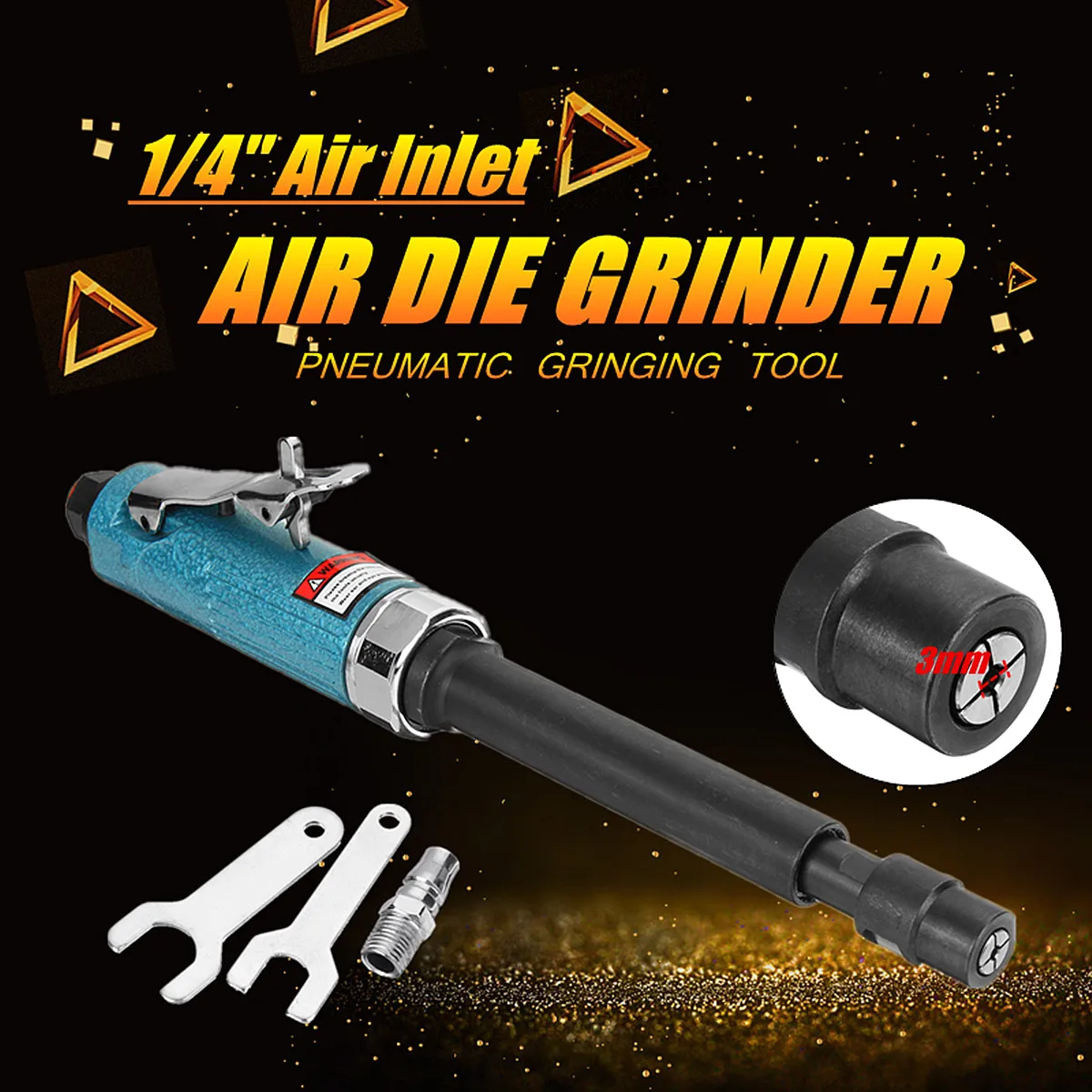 11" Extended Shaft 1/4" Long Air Die Grinder 20000Rpm Pneumatic Grinding Tool AG-307 Air Pressure 90 PSI High Speed Low Noise
11" Extended Shaft 1/4" Long Air Die Grinder 20000Rpm Pneumatic Grinding Tool AG-307 Air Pressure 90 PSI High Speed Low Noise