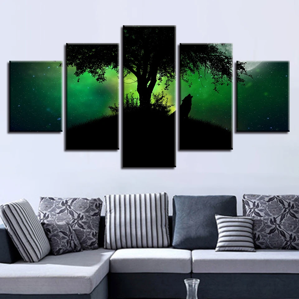 Decor Living Room Modular Canvas Picture Poster 5 Pieces Animal Wolf Aurora Forest Night Scene Painting HD Prints Frame Wall Art
Decor Living Room Modular Canvas Picture Poster 5 Pieces Animal Wolf Aurora Forest Night Scene Painting HD Prints Frame Wall Art