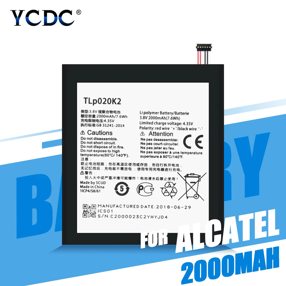 YCDC TLp020K2 TLp020Kj батарея для Alcatel 6039 6039H 6039Y 6039K One Touch Idol 3 (4 7) TLp020K1 мобильный телефон