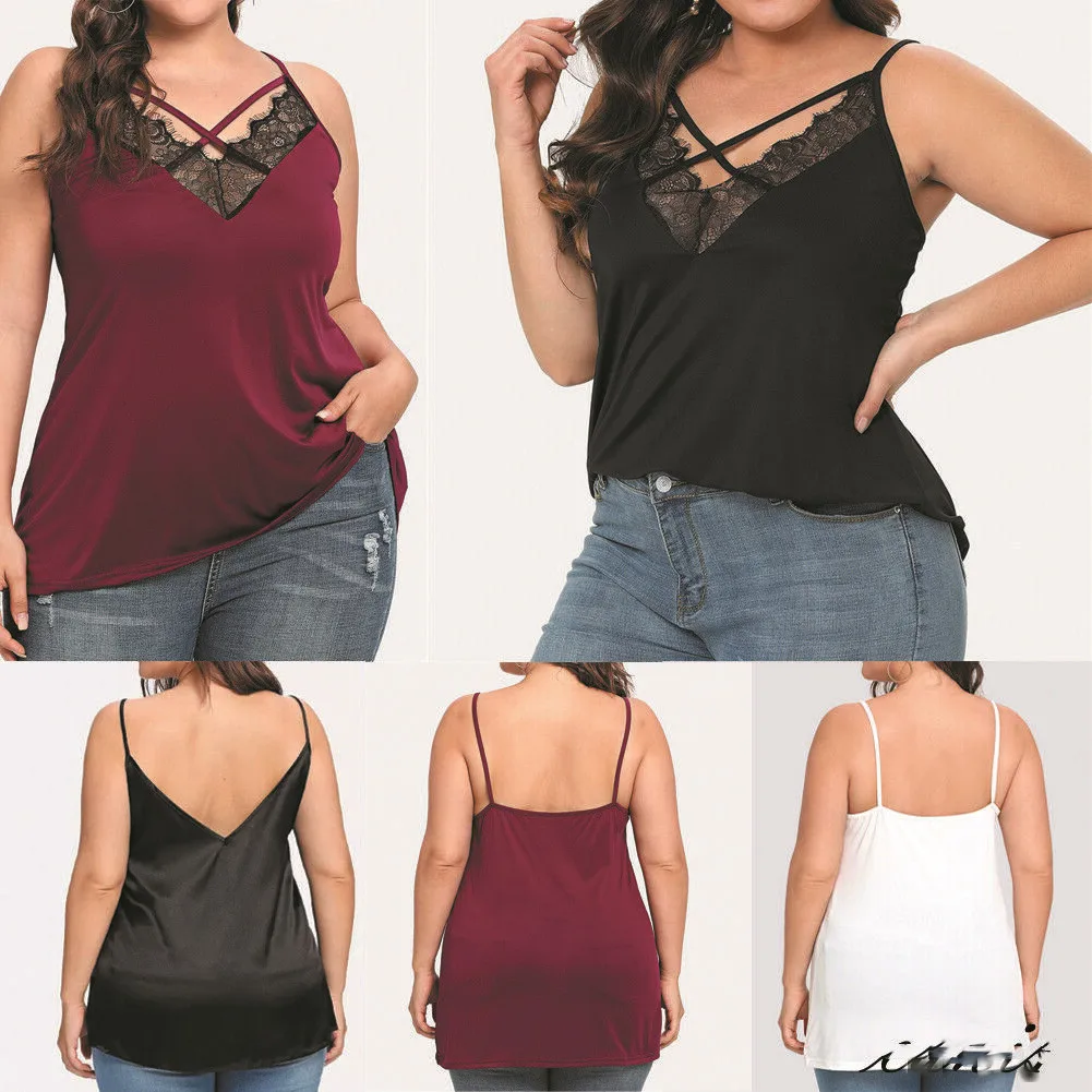 Hirigin Plus Size Women Casual Party Tank Tops Backless Sling Loose Lace Across Silk Vest
Hirigin Plus Size Women Casual Party Tank Tops Backless Sling Loose Lace Across Silk Vest