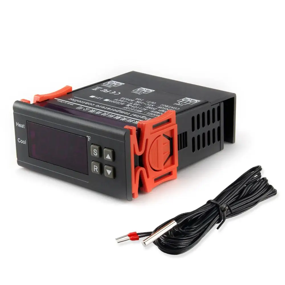 LED Digital Temperature Controller Temp Sensor Thermostat Control Relay 10A Heating Cooling 220V 110V 12V 24V
LED Digital Temperature Controller Temp Sensor Thermostat Control Relay 10A Heating Cooling 220V 110V 12V 24V