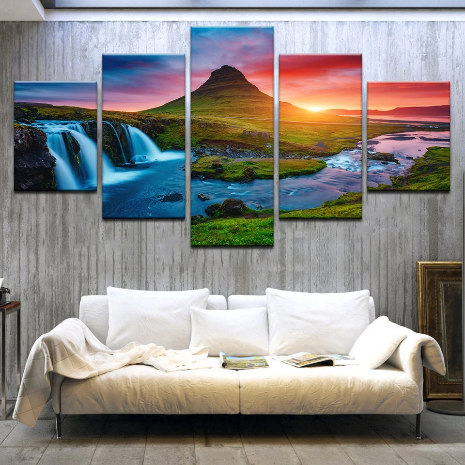 Modular Pictures Wall Art Canvas Painting Prints 5 Pieces River Waterfall Trees Sunset Landscape Poster Room Home Decor Frame
Modular Pictures Wall Art Canvas Painting Prints 5 Pieces River Waterfall Trees Sunset Landscape Poster Room Home Decor Frame