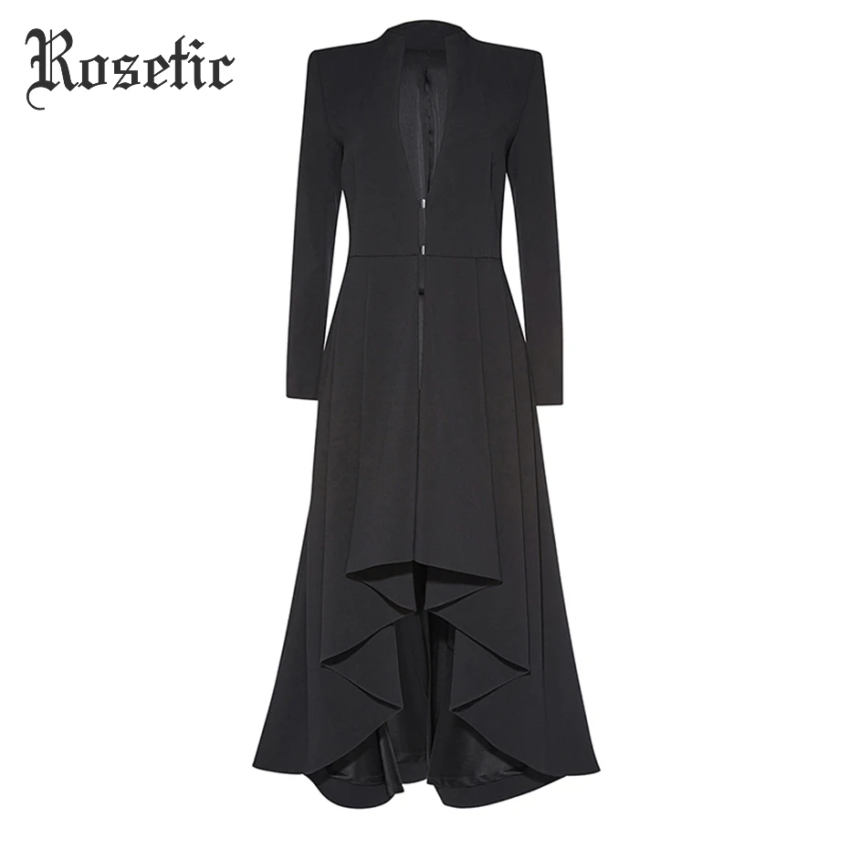 Rosetic Gothic Maxi Coat Asymmetric Black Autumn Outerwear Women Trench Wave Cut Overcoat Fashion Elegant Office Lady Goth Coats
Rosetic Gothic Maxi Coat Asymmetric Black Autumn Outerwear Women Trench Wave Cut Overcoat Fashion Elegant Office Lady Goth Coats