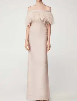 Top Quality Strapless Bandage Dress Celebrity Elegant Off Tht Shoulder Night Club Feathers Party Bodycon Long Dresses
Top Quality Strapless Bandage Dress Celebrity Elegant Off Tht Shoulder Night Club Feathers Party Bodycon Long Dresses