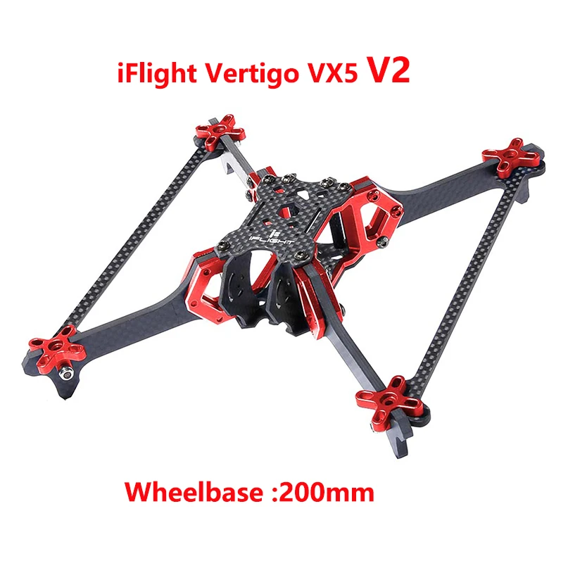 iFlight Vertigo VX5 V2 200mm Wheelbase 5 Inch Frame Kit 4mm Arm CNC Aluminum Rack for FPV Racing Drone Quadcopter DIY Model
iFlight Vertigo VX5 V2 200mm Wheelbase 5 Inch Frame Kit 4mm Arm CNC Aluminum Rack for FPV Racing Drone Quadcopter DIY Model