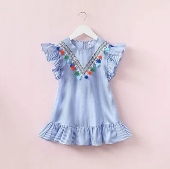 DHL 50pcs Summer Girls Tassel Flying Sleeve Dresses Stripe Cute Kids Party Dresses for Kids girls Princess Dress Tops Clothes
DHL 50pcs Summer Girls Tassel Flying Sleeve Dresses Stripe Cute Kids Party Dresses for Kids girls Princess Dress Tops Clothes