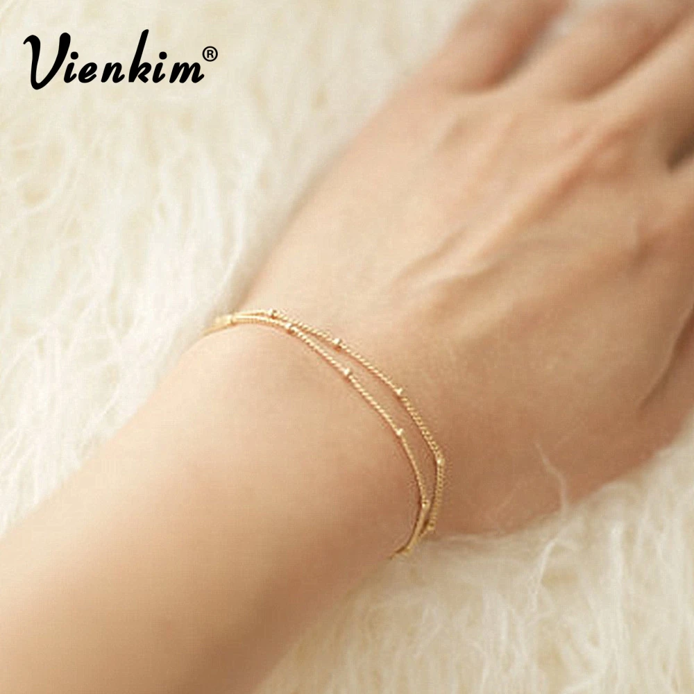 Vienkim 2018 Summer bracelets & bangles Dainty Double-Layer Satellite Chain Gold Bracelet Wedding Gift
Vienkim 2018 Summer bracelets & bangles Dainty Double-Layer Satellite Chain Gold Bracelet Wedding Gift