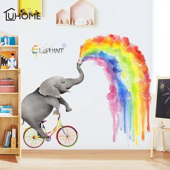 Creative Cartoon Elephant Rainbow Painting Wall Stickers for Kid's Room Children's Room Bedroom Decoration Large Wallpaper
Creative Cartoon Elephant Rainbow Painting Wall Stickers for Kid's Room Children's Room Bedroom Decoration Large Wallpaper