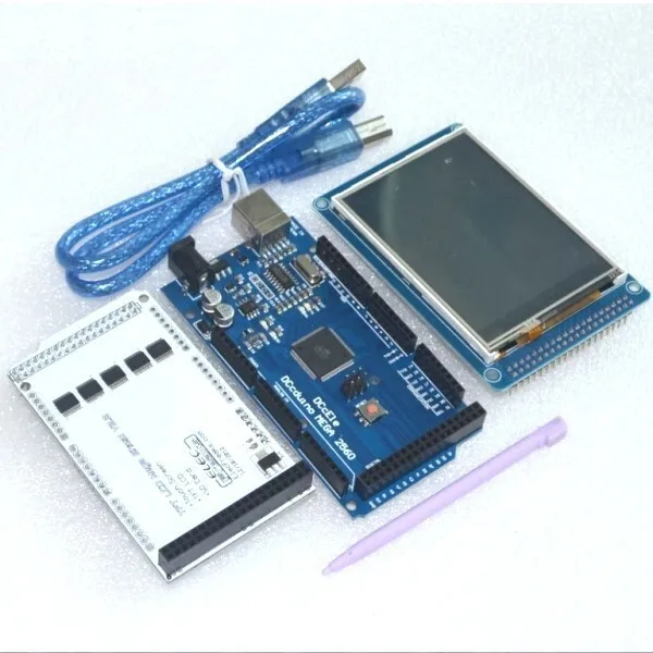 3.2" TFT LCD Touch + TFT 3.2" Shield + Funduino Mega 2560 ATmega2560-16AU, 
3.2" TFT LCD Touch + TFT 3.2" Shield + Funduino Mega 2560 ATmega2560-16AU,