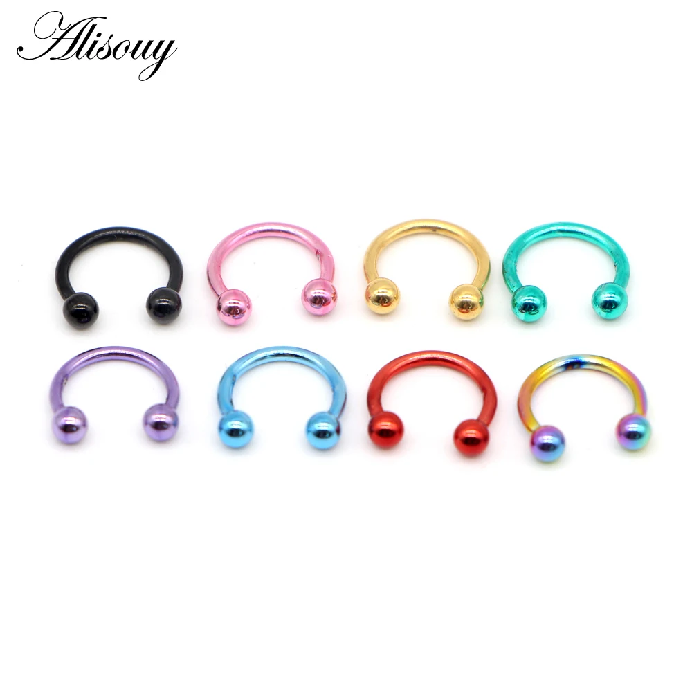 Alisouy 1PC Stainless Steel Anodized Circular Barbell Septum Lip Labret Eyebrow Nose Ring Nipple Piercing Body Jewelry Gauge 16g
Alisouy 1PC Stainless Steel Anodized Circular Barbell Septum Lip Labret Eyebrow Nose Ring Nipple Piercing Body Jewelry Gauge 16g