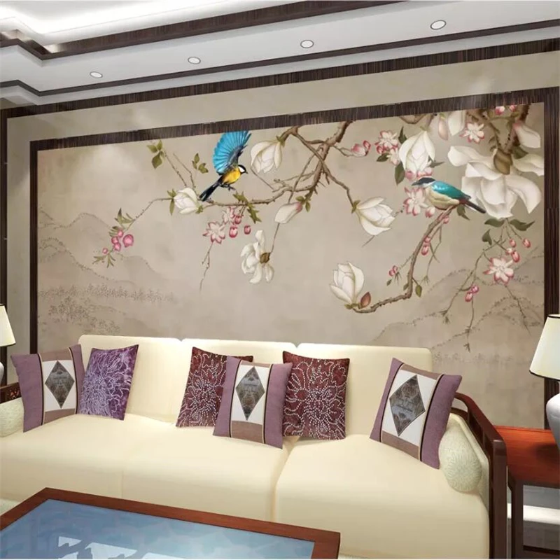 beibehang Custom wallpaper 3d mural Chinese flower and bird hand painted magnolia TV background wall painting mural 3d wallpaper
beibehang Custom wallpaper 3d mural Chinese flower and bird hand painted magnolia TV background wall painting mural 3d wallpaper