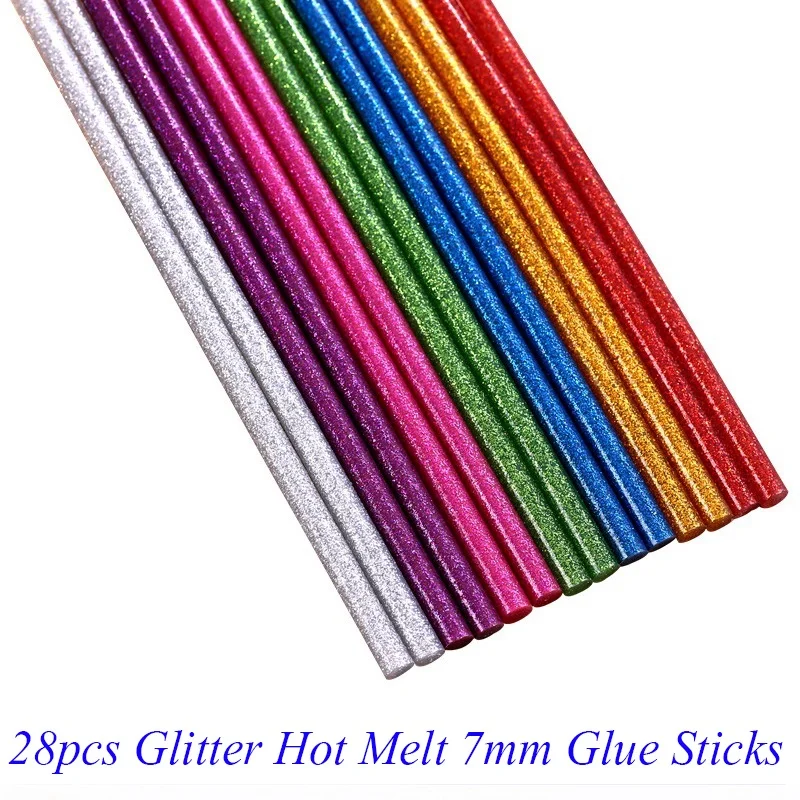 28pcs Glitter Hot Melt 7mm Glue Sticks For Glue Gun Craft Phone Case Alloy Toy Art Model Album Repair Accessories Adhesive Stick
28pcs Glitter Hot Melt 7mm Glue Sticks For Glue Gun Craft Phone Case Alloy Toy Art Model Album Repair Accessories Adhesive Stick