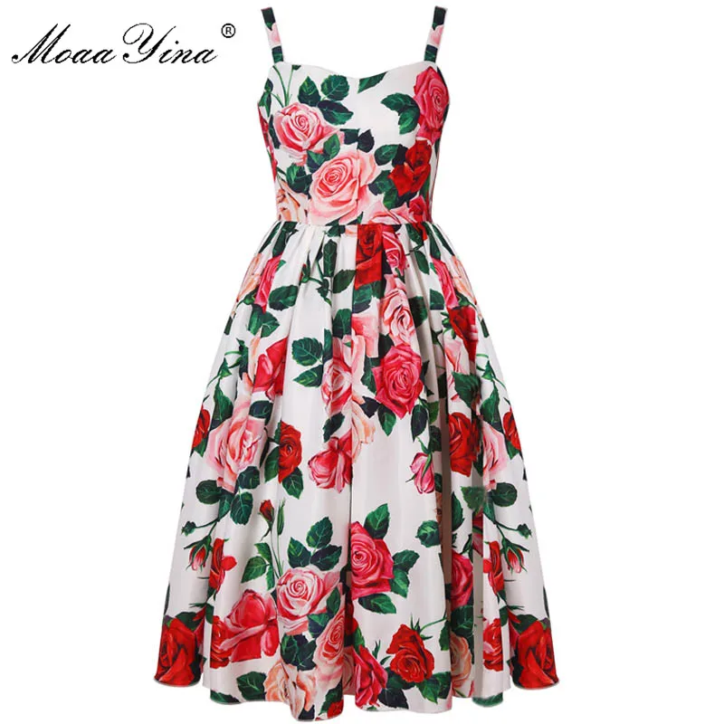 MoaaYina Fashion Designer Runway Dress Summer Women Dress Spaghetti Strap Rose Floral-Print Sexy Party Elegant Dresses
MoaaYina Fashion Designer Runway Dress Summer Women Dress Spaghetti Strap Rose Floral-Print Sexy Party Elegant Dresses