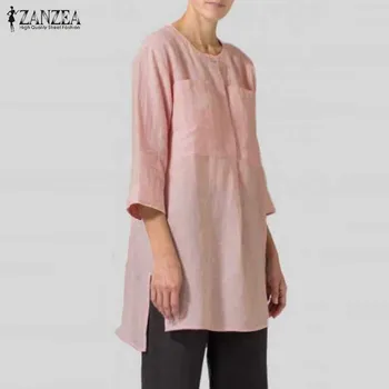 Vintage Women's Asymmetrical Blouse 2020 ZANZEA Elegant 3/4 Sleeve Tops Button Shirts Female Blusas Female Casual Tunic Plus Siz
Vintage Women's Asymmetrical Blouse 2020 ZANZEA Elegant 3/4 Sleeve Tops Button Shirts Female Blusas Female Casual Tunic Plus Siz