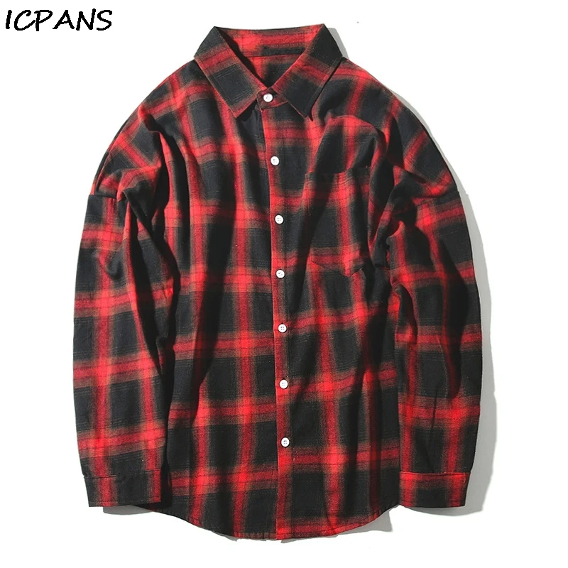 ICPANS Plaid Shirt Male 2019 Autumn Winter New Long Sleeve loose Hip Hop Casual Shirt Japanese Men's wild shirt
ICPANS Plaid Shirt Male 2019 Autumn Winter New Long Sleeve loose Hip Hop Casual Shirt Japanese Men's wild shirt