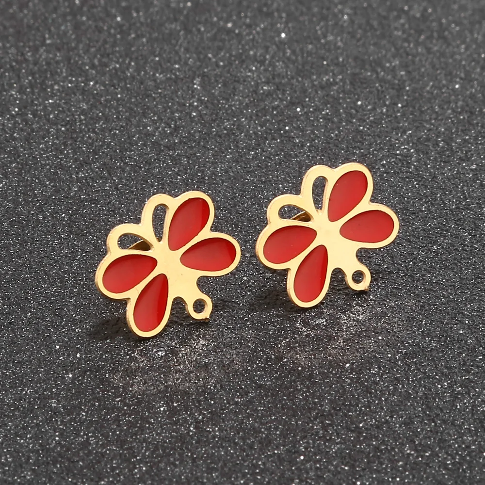 Gold tone Stainless Steel butterfly Earring Post Loop Stud Findings DIY jewelry finding 15MM
Gold tone Stainless Steel butterfly Earring Post Loop Stud Findings DIY jewelry finding 15MM