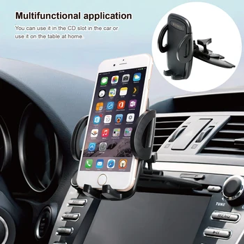 Adjustable Black Mobile Phone Stand Cradle CD Slot Car-styling Car Phone Mount Holder Phone Holder 360 Degrees Rotation
Adjustable Black Mobile Phone Stand Cradle CD Slot Car-styling Car Phone Mount Holder Phone Holder 360 Degrees Rotation