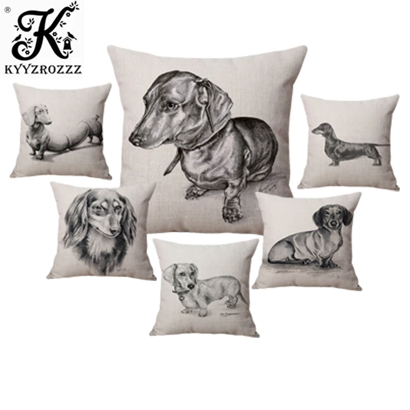 Sketch Dachshund Dog Pillow Home Decorative Funny Sausage Nordic Cotton Linen Animal Square Sofa Cushion Cover
Sketch Dachshund Dog Pillow Home Decorative Funny Sausage Nordic Cotton Linen Animal Square Sofa Cushion Cover