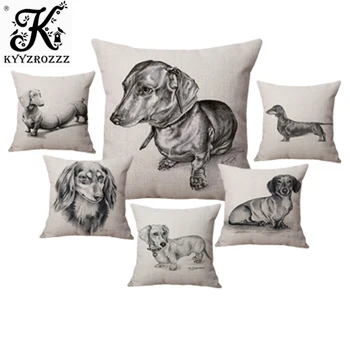 Sketch Dachshund Dog Pillow Home Decorative Funny Sausage Nordic Cotton Linen Animal Square Sofa Cushion Cover
Sketch Dachshund Dog Pillow Home Decorative Funny Sausage Nordic Cotton Linen Animal Square Sofa Cushion Cover
