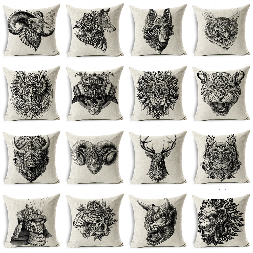 Decorative Nordic Black Skull Animal Cushion Cover Cotton Throw Pillows Geometric Home Decor Chair Pillow case for Sofa Conjines
Decorative Nordic Black Skull Animal Cushion Cover Cotton Throw Pillows Geometric Home Decor Chair Pillow case for Sofa Conjines