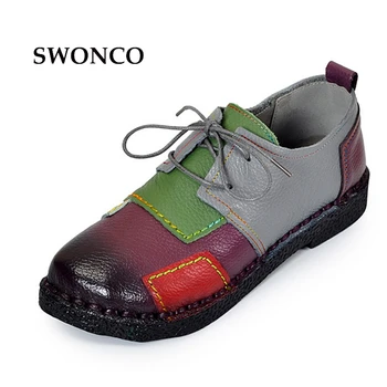 SWONCO Women's Flats Retro Shoes 2018 Autumn Soft Bottom Lace Up Handmade Ladies Shoe Women Shoes Genuine Leather Woman Shoe
SWONCO Women's Flats Retro Shoes 2018 Autumn Soft Bottom Lace Up Handmade Ladies Shoe Women Shoes Genuine Leather Woman Shoe