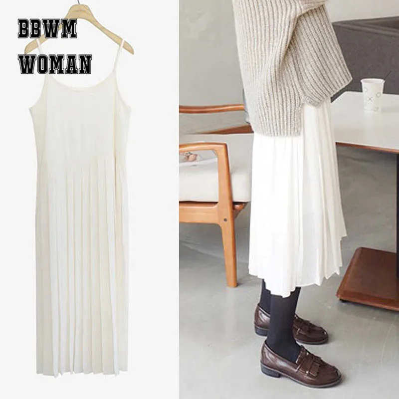 Autumn Winter Women Korean Strap Pleated Dress Retro Simply Design Bottoming Dresses ZO951
Autumn Winter Women Korean Strap Pleated Dress Retro Simply Design Bottoming Dresses ZO951