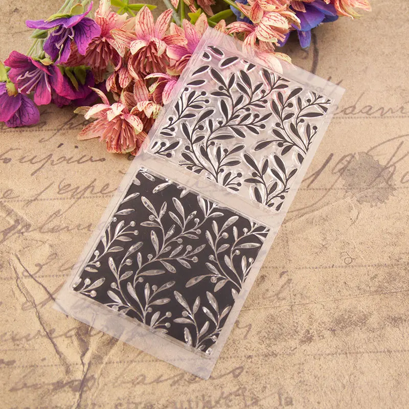 Прозрачный силиконовый штамп с текстурой листьев для печати сделай сам