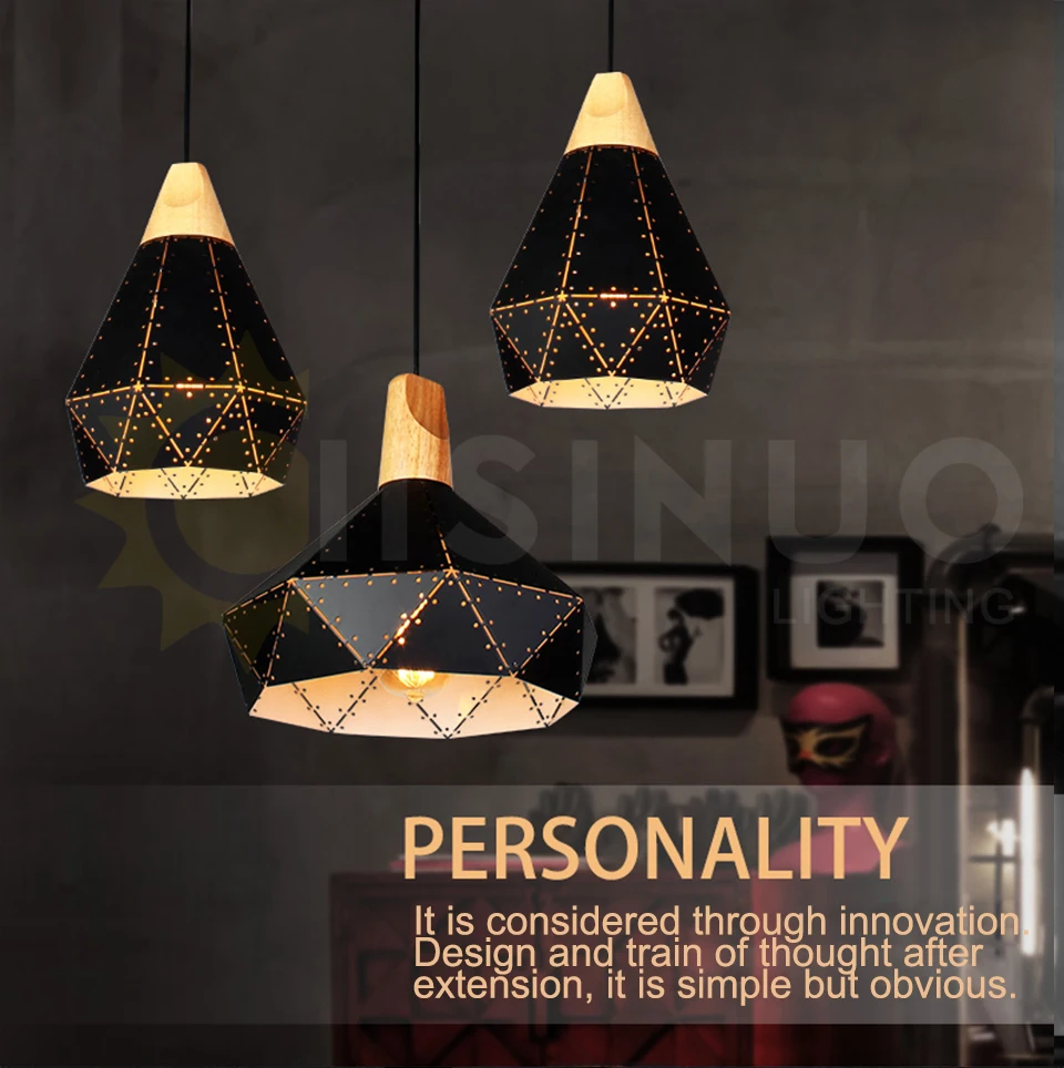 American Retro Modern Black Pendant Light E27 Iron & Wood Art Loft Industrial Bar Cafe Restaurant single lamp
American Retro Modern Black Pendant Light E27 Iron & Wood Art Loft Industrial Bar Cafe Restaurant single lamp