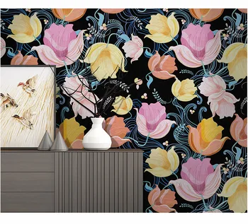 Garden Flower Self-adhesive Wallpaper Black Background Flower Wall Stickers Furniture Renovation Stickers House Decoration
Garden Flower Self-adhesive Wallpaper Black Background Flower Wall Stickers Furniture Renovation Stickers House Decoration
