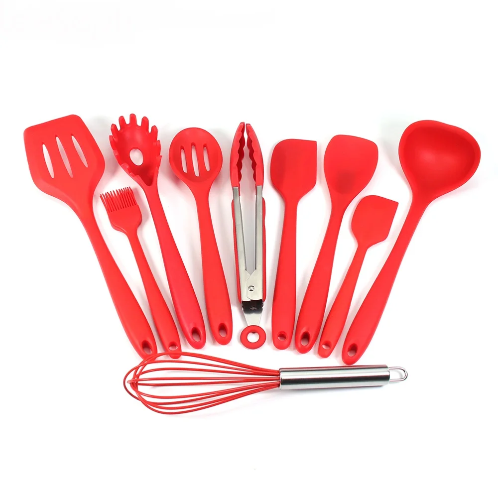 10 Pcs/Set Silicone Kitchen Utensils Hygienic Solid Coating-Turner Large Spatula Small Spatula Cooking Tool CF-113
10 Pcs/Set Silicone Kitchen Utensils Hygienic Solid Coating-Turner Large Spatula Small Spatula Cooking Tool CF-113