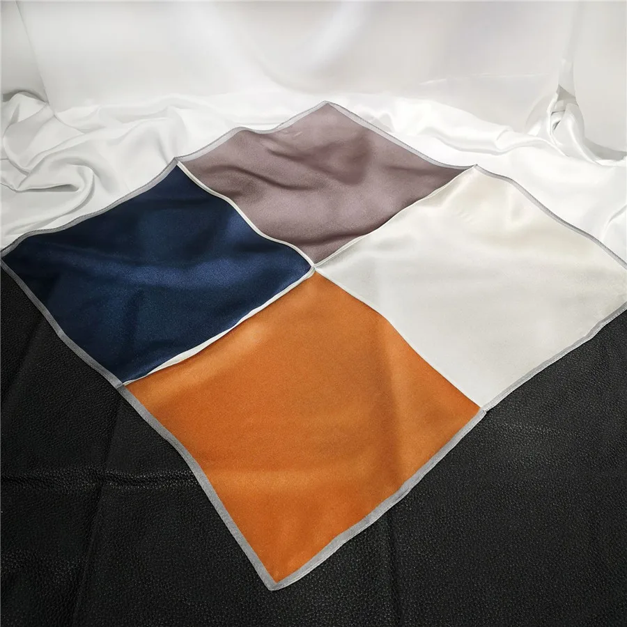New 100% Real Silk Men Scarves Four Color Assorted Square Handkerchief Small Size Neck Scarf 53cm Luxury Silky Bandana Male Wrap
New 100% Real Silk Men Scarves Four Color Assorted Square Handkerchief Small Size Neck Scarf 53cm Luxury Silky Bandana Male Wrap