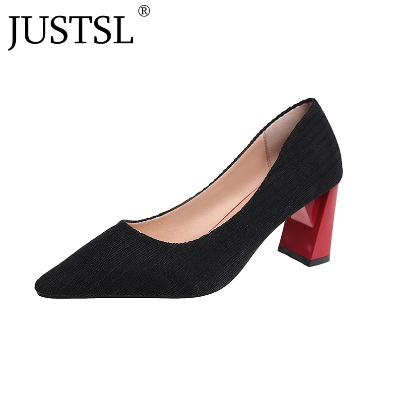 JUSTSL 2018 spring women's stripe sexy pimps ladies female fashion Thick shoes 35-39
JUSTSL 2018 spring women's stripe sexy pimps ladies female fashion Thick shoes 35-39